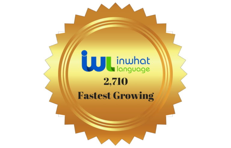 inWhatLanguage Ranks as One of the Fastest Growing Companies for 2018 Inc. 5000 List.
